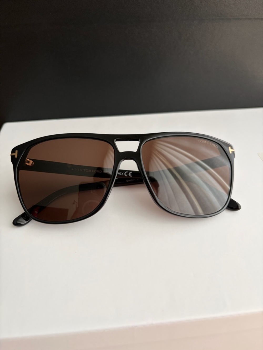 Tom Ford Black Frame Sunglasses with Brown Lenses